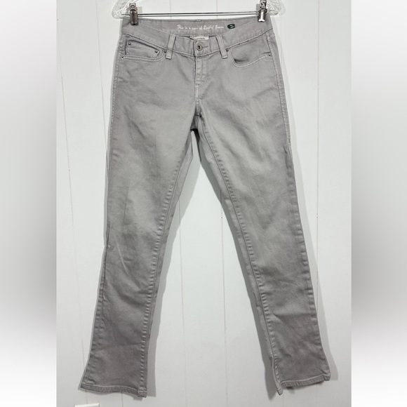 Levis Womens Sz 6M Ultra Low Bootlet Gray Denim Jeans Cotton Stretch Button - Picture 1 of 12